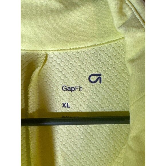 Gap GapFit Mens Half-Zip Train Sweatshirt Yellow Limon, Size XL - Picture 3 of 6